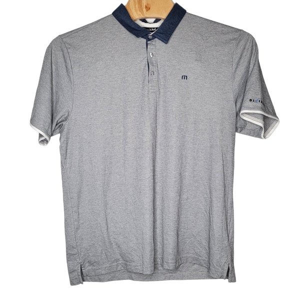 Travis Mathew Other - Travis Mathew 2XL Gray / Blue Lined Men's Lightweight Short‎ Sleeve Polo Shirt